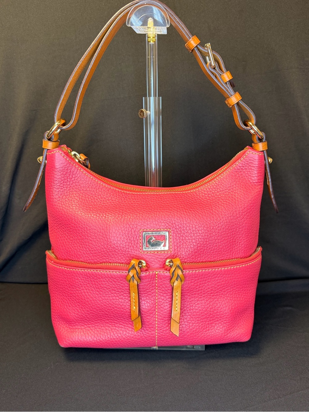 Dooney & Bourke Dillen Pebble Grain Magenta Shoulder Bag